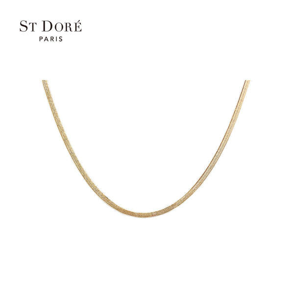 gold flat snake chain necklace